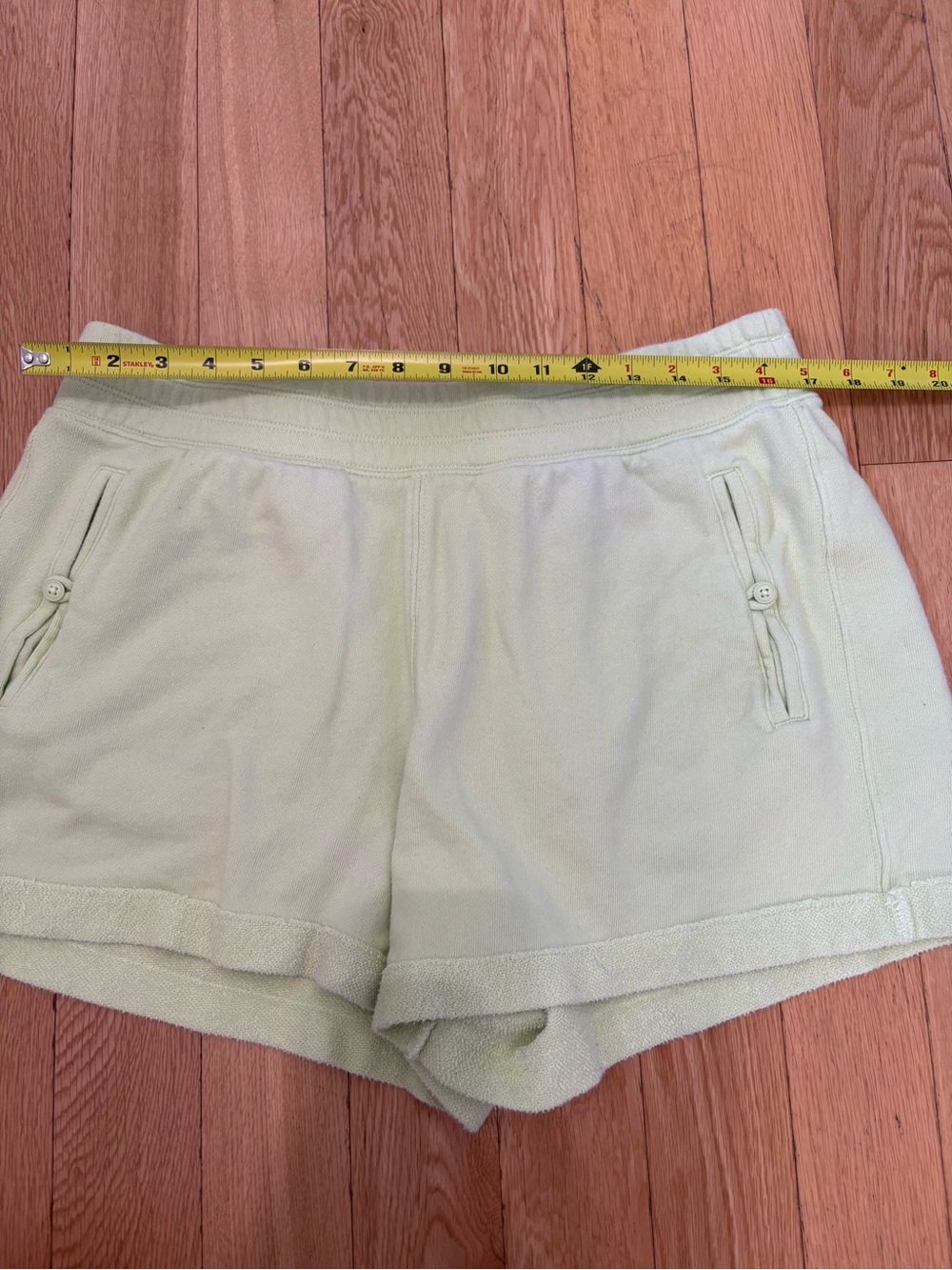 Aerie Poolside Terry Shorts Lime Green L 100% Cotton High Waisted Beach Lounge - Picture 9 of 11